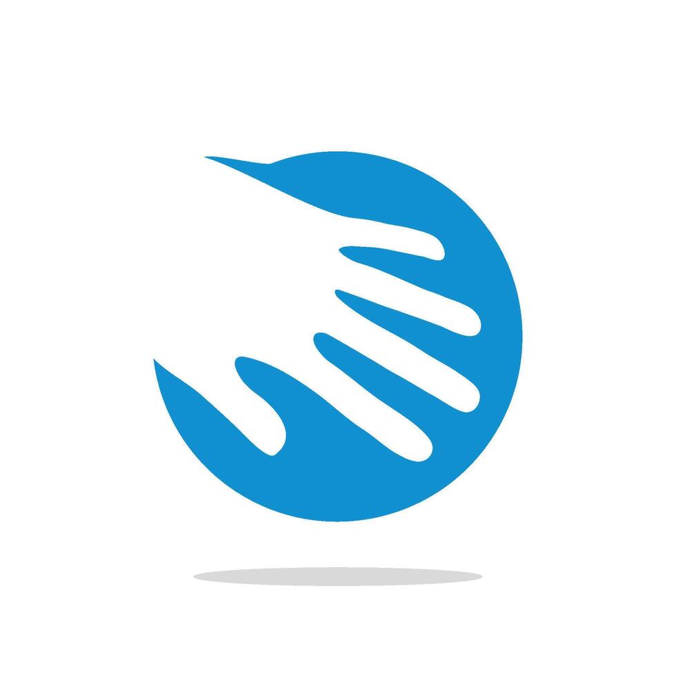 Hand and Blue Ball Illustration Logo Template Illustration Design. EPS 10. vector
