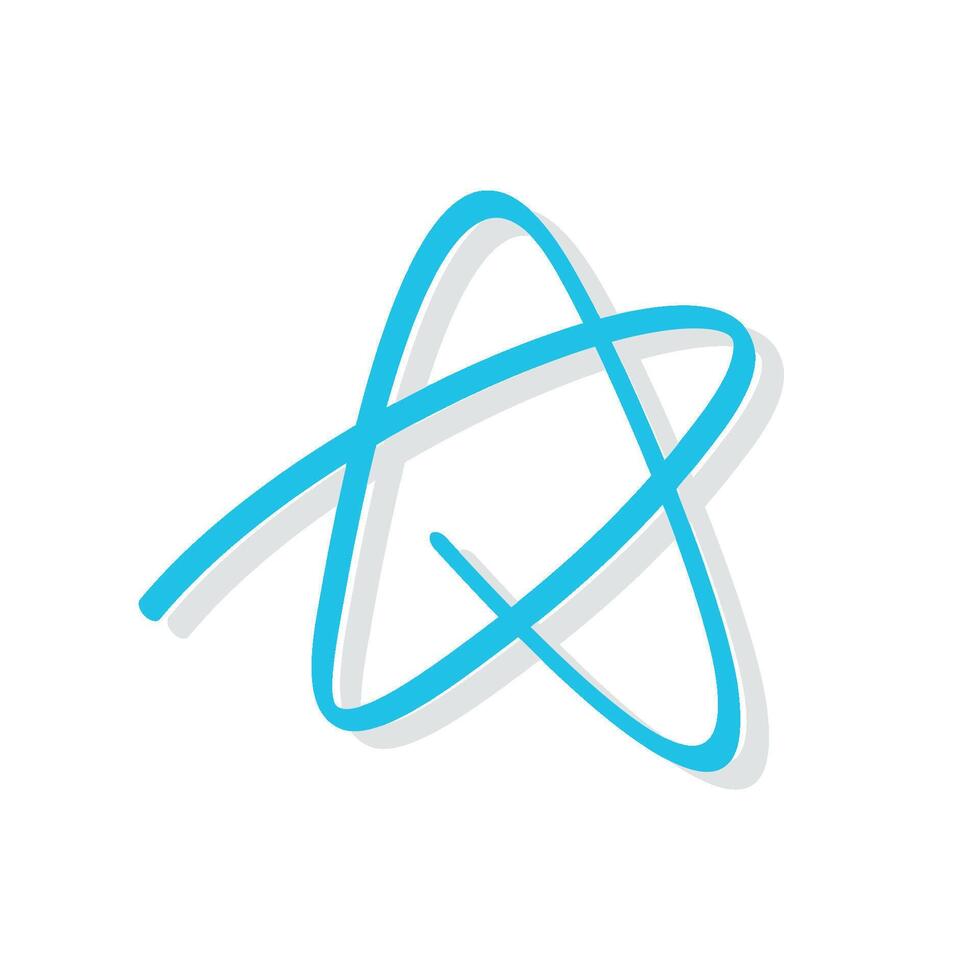 Blue Star Line Illustration Logo Template Illustration Design. EPS 10. vector