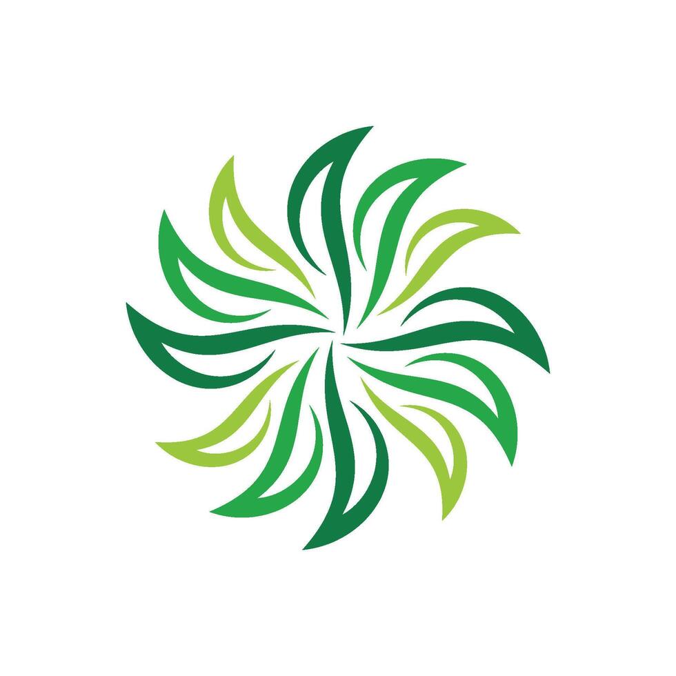 Decorative Green Leaf Swoosh Logo Template Illustration Design. EPS 10. vector