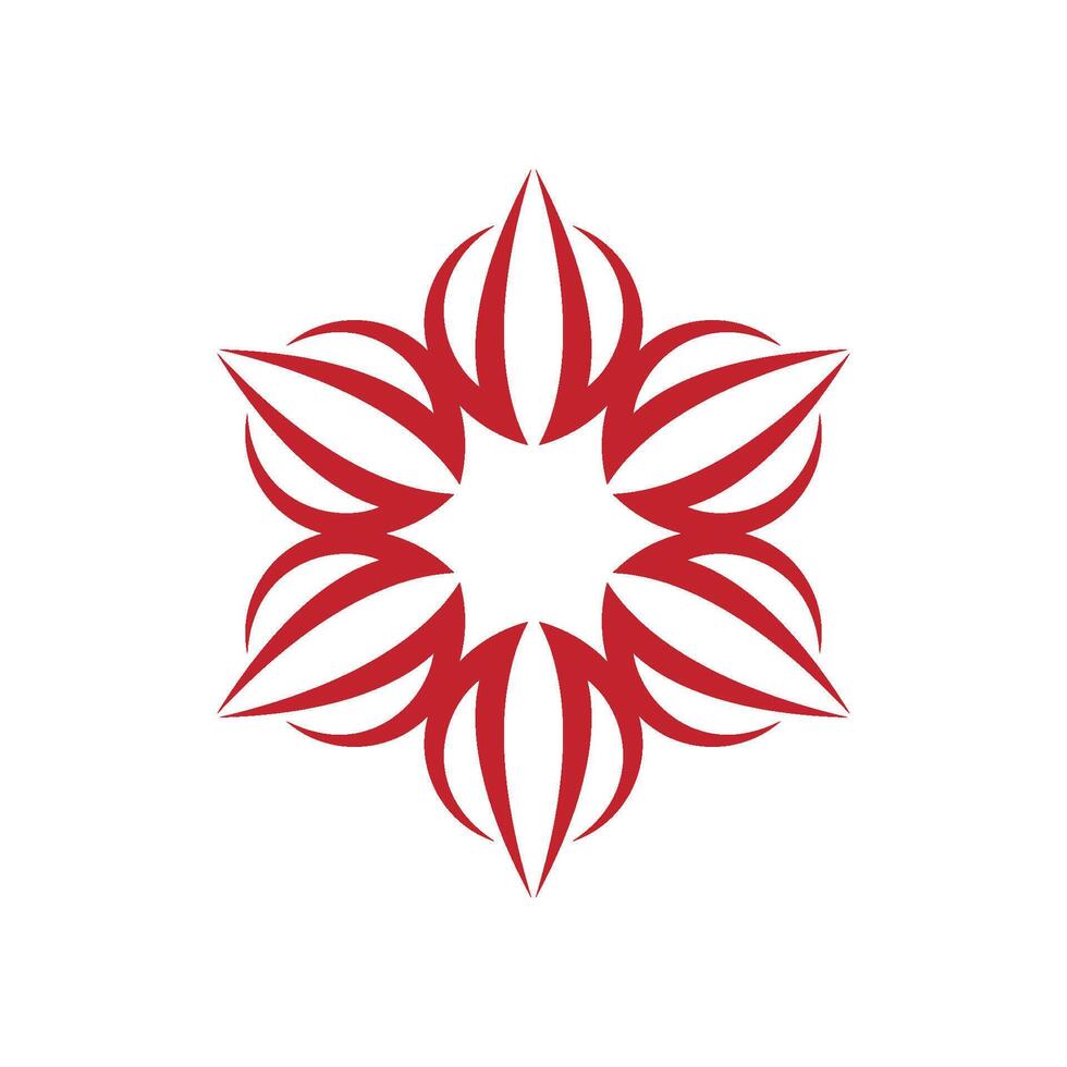 Red Blossom Flower Ornamental Logo Template Illustration Design. EPS 10. vector