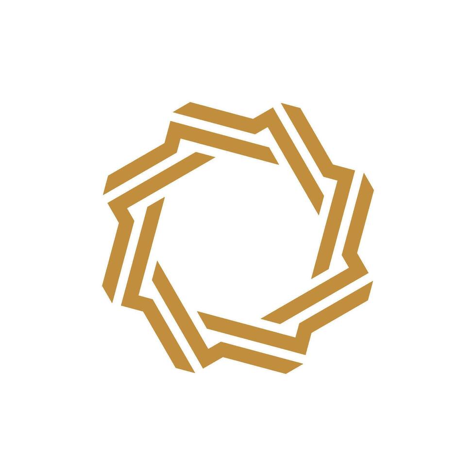 Gold Star Ornamental Logo Template Illustration Design. vector