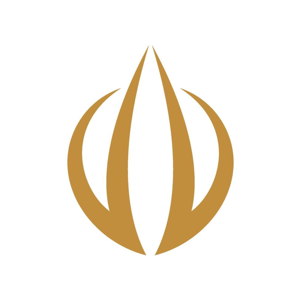 Abstract Ornamental Gold Flower Logo Template Illustration Design. vector
