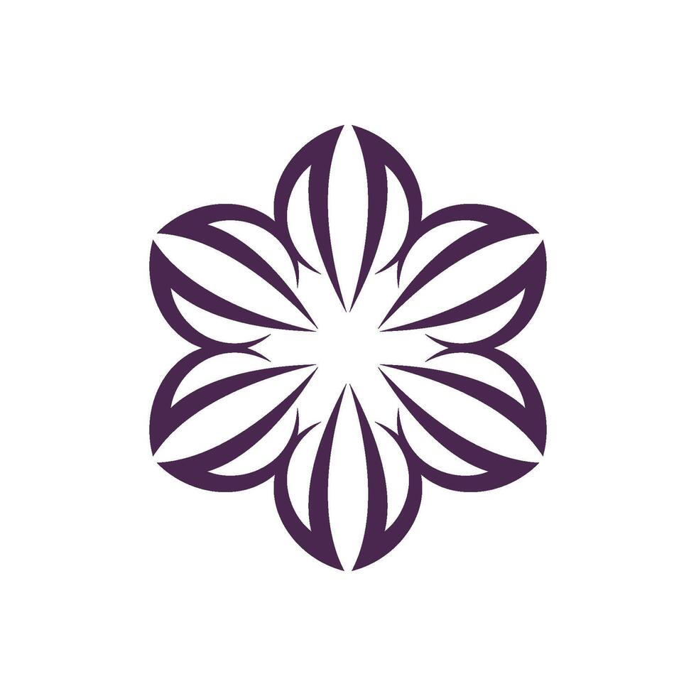 Purple Decorative Blossom Flower Ornamental Logo Template Illustration Design. EPS 10. vector