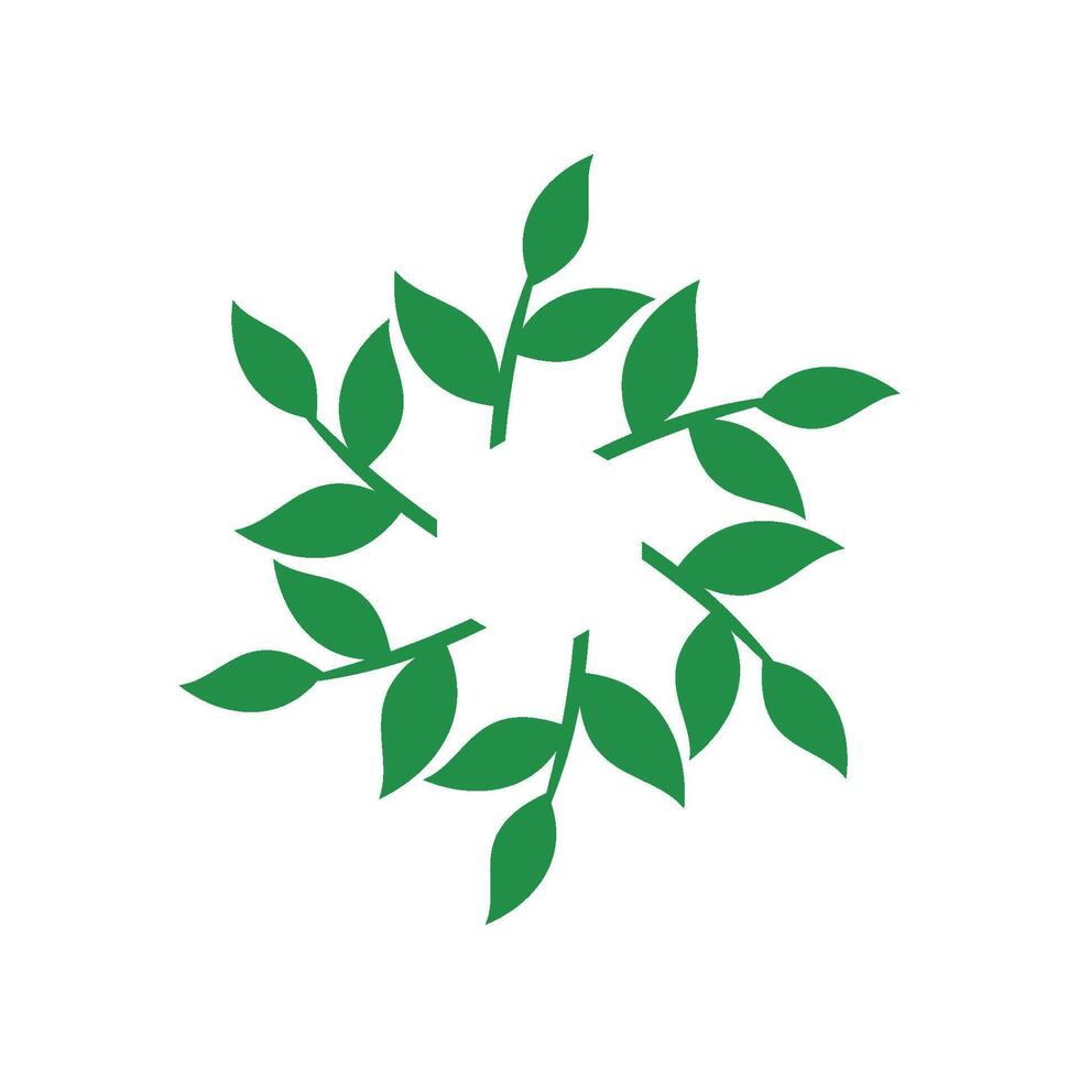 Ornamental Green leaves flower Illustration logo template Illustration Design. EPS 10. vector