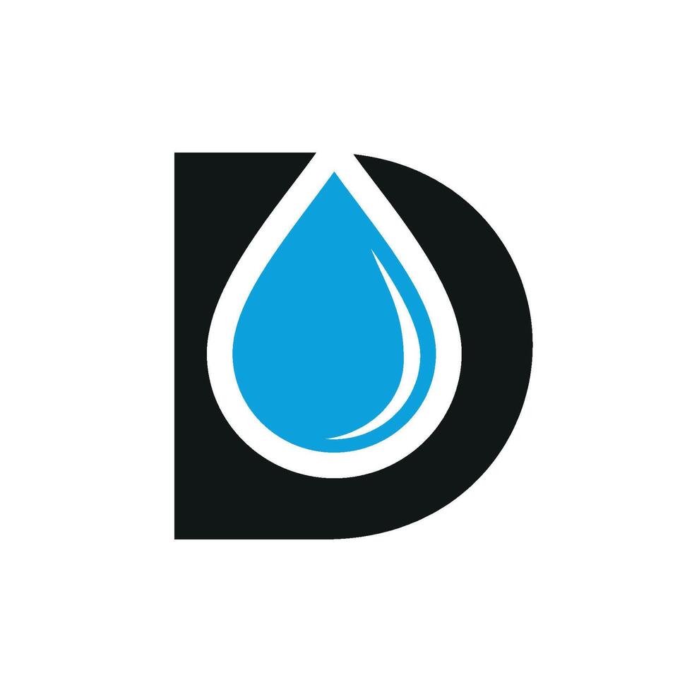 D Letter Drop Water Illustration Logo Template Illustration Design. EPS 10. vector