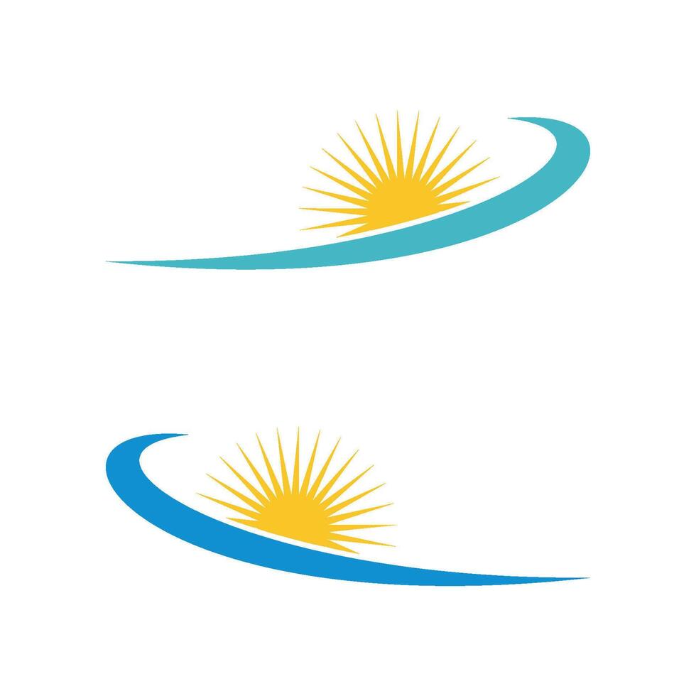 Sun and Swoosh Logo Template Illustration Design. EPS 10. vector