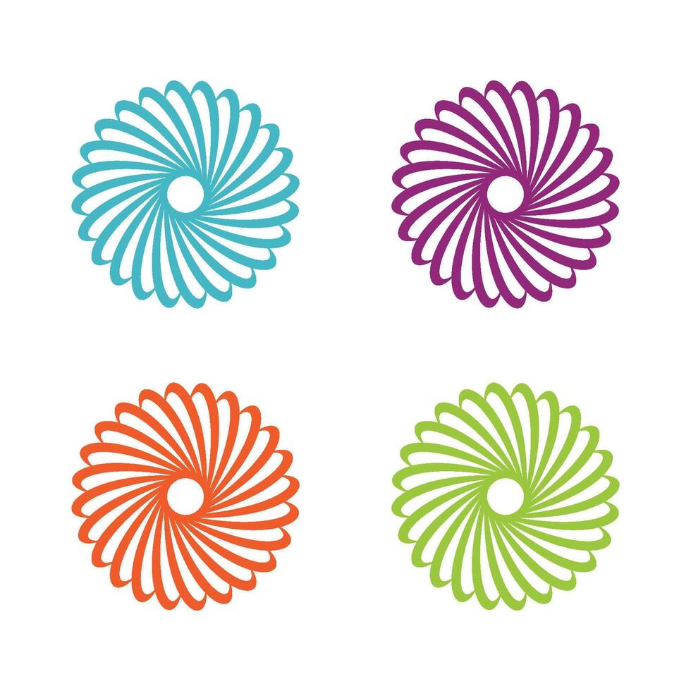 Colorful Set Spa Decorative Ornamental Flower Illustration Design. EPS 10. vector