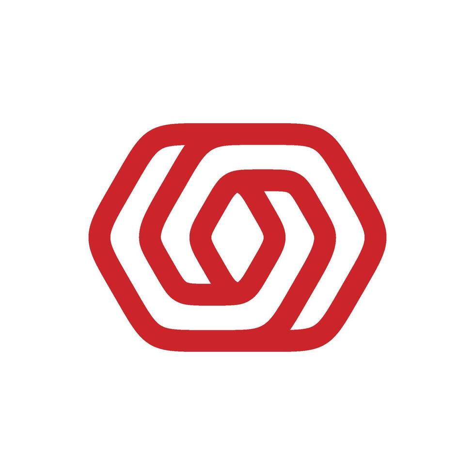Red Hexagon Infinity Logo Template Illustration Design. EPS 10. vector