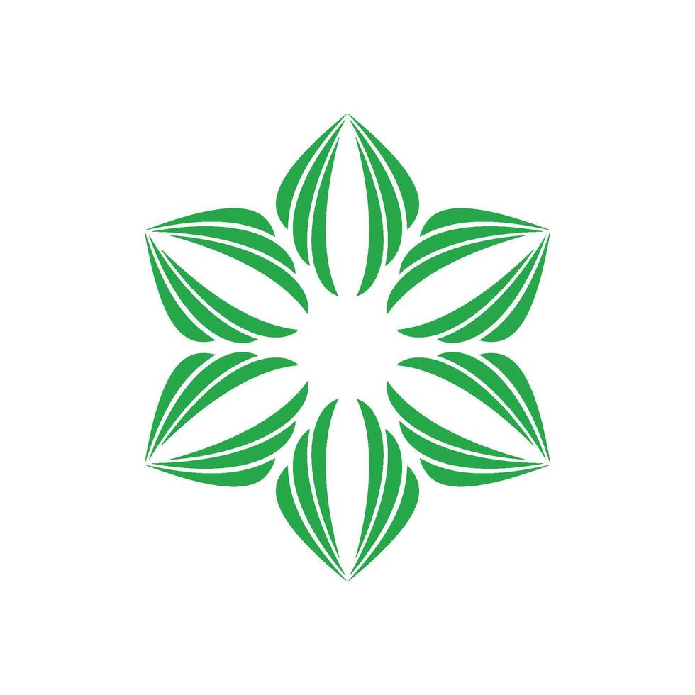 Ornamental Green Flower for Spa Logo Template Illustration Design. EPS 10. vector