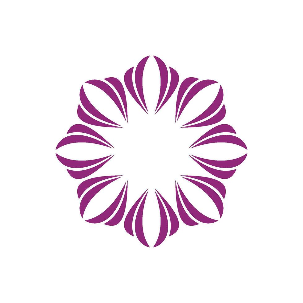 Ornamental Purple Decorative Flower for Spa Logo Template Illustration Design. EPS 10. vector