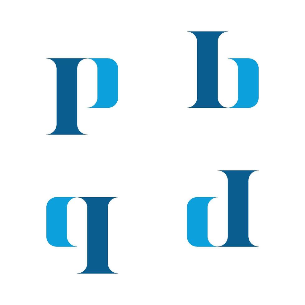 p b q d Letter Logo Template Illustration Design. EPS 10. vector