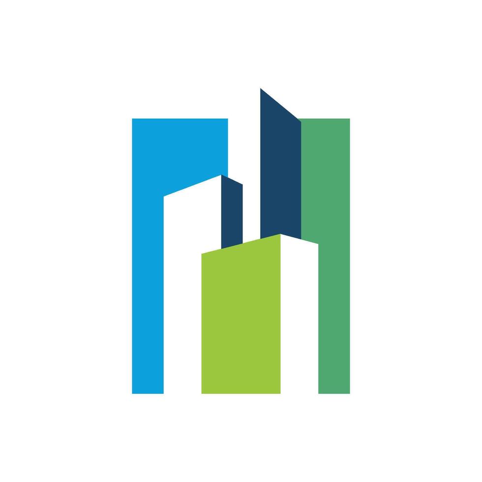 Colorful Skyline, Skyscraper Logo Template Illustration Design. EPS 10. vector