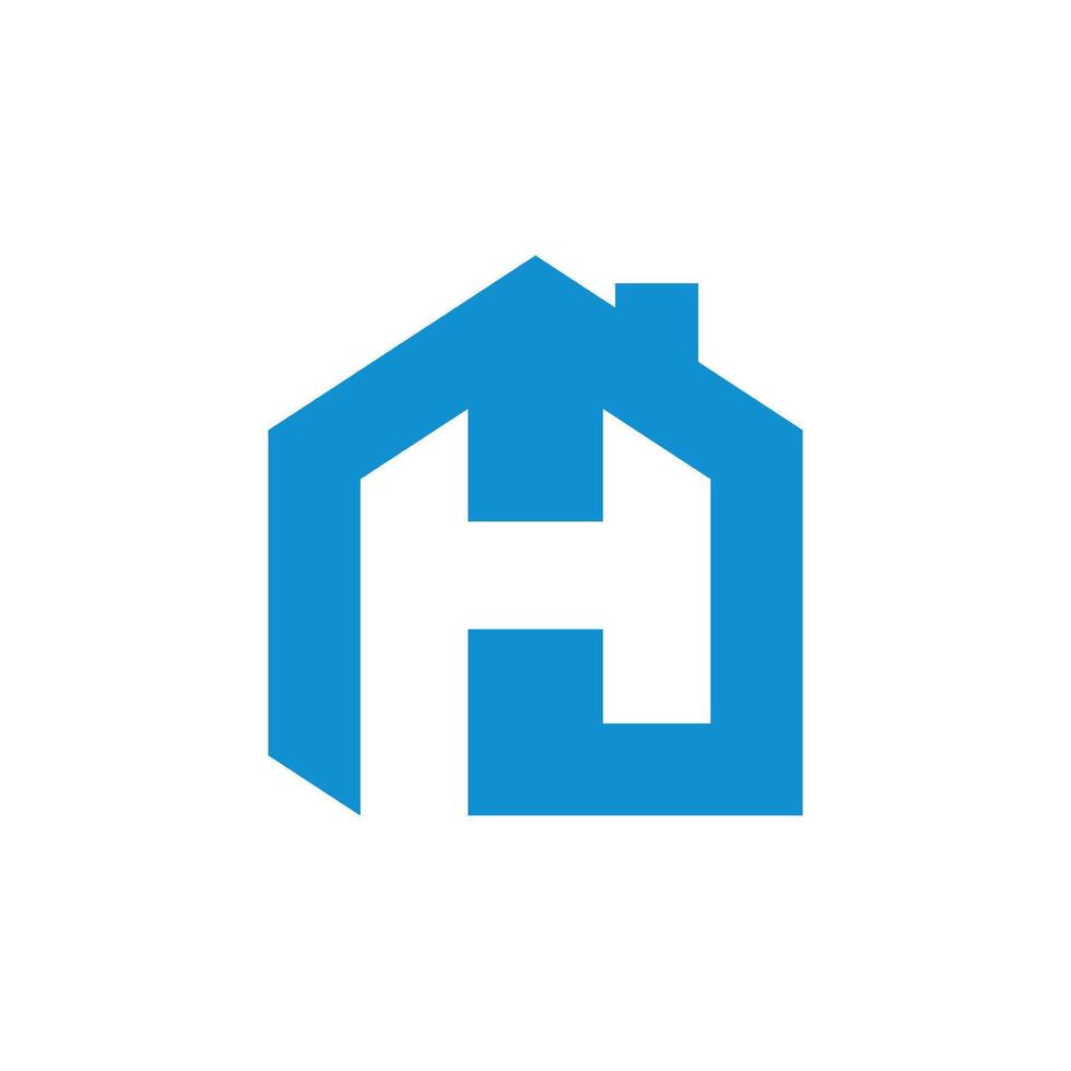Letter H inside Home Shape Logo Template Illustration Design. EPS 10. vector