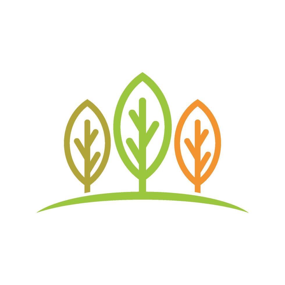 Green Leaf Tree Icon Logo Template Illustration Design. EPS 10. vector