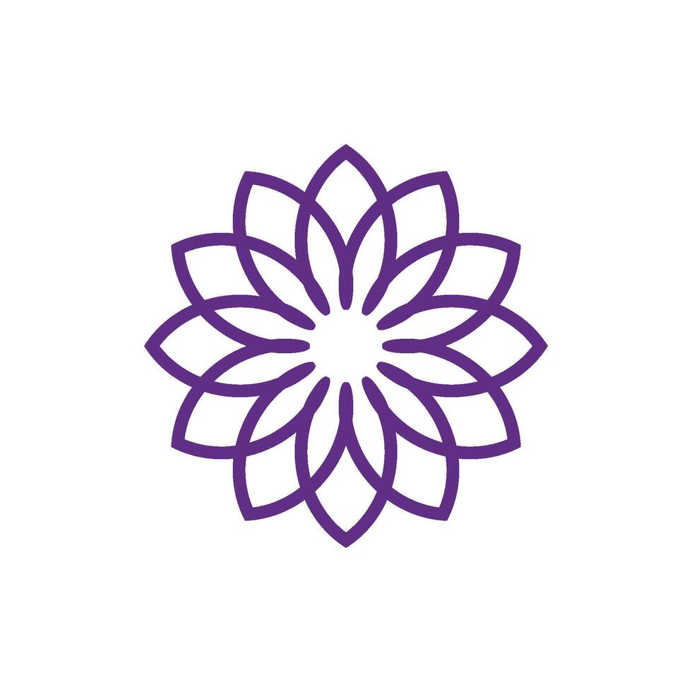Simple Purple Flower Decoration Logo Template Illustration Design vector