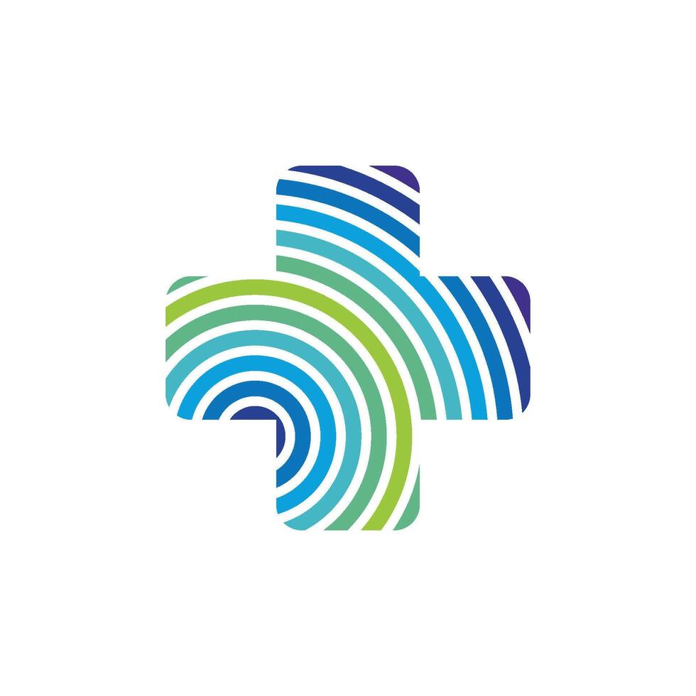 Cross Health Curve Line Logo Template Illustration Design. EPS 10. vector