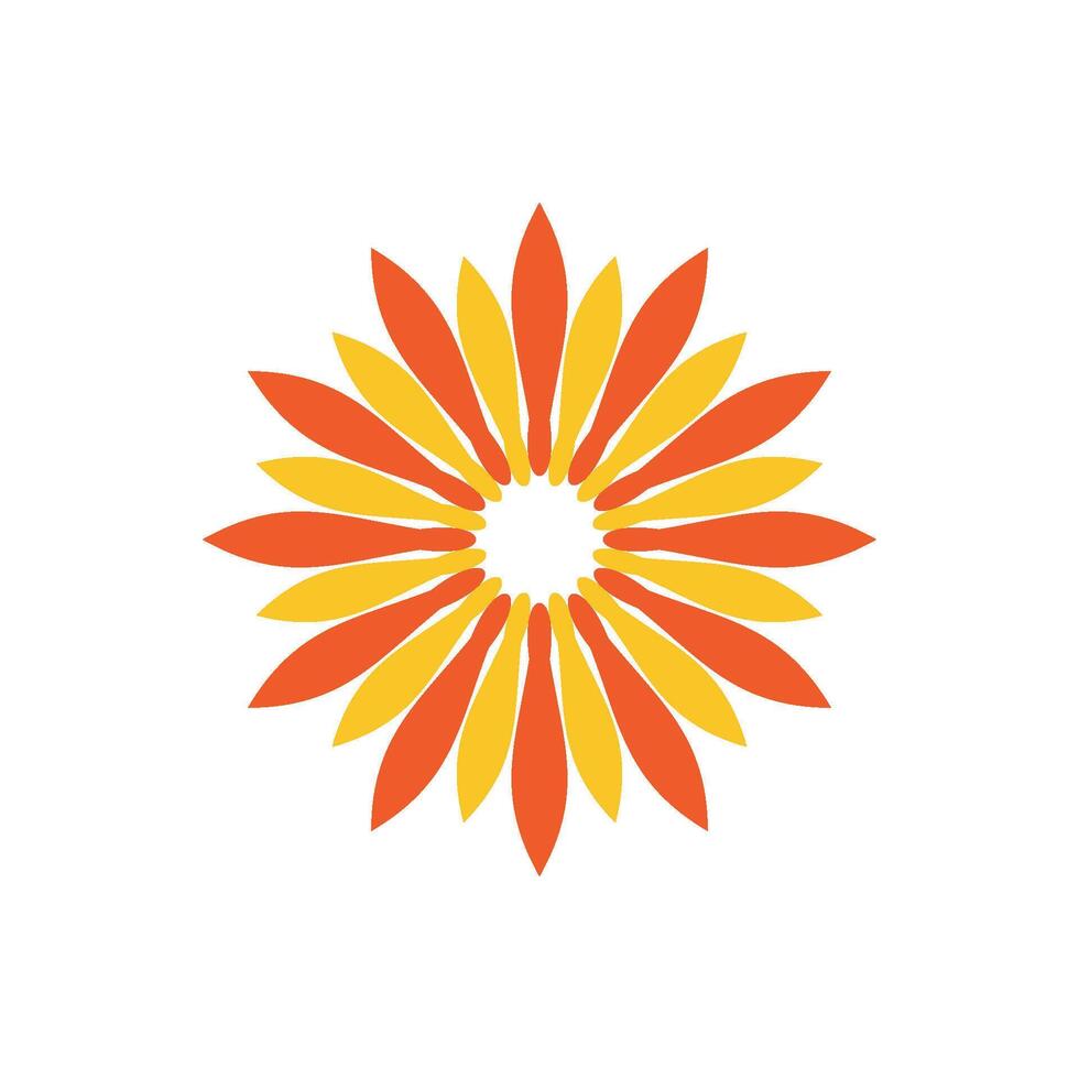 Ornamental Sun Flower Decorative Logo Template Illustration Design. EPS 10. vector