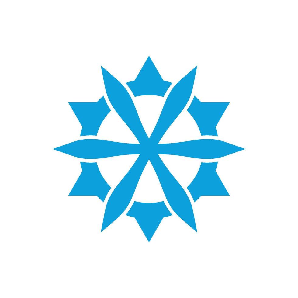 Blue Star, Compass Rose and Gear logo Template Illustration Design. EPS 10. vector