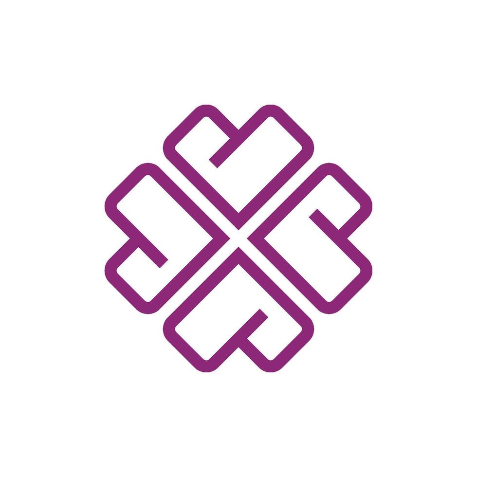 Four Heart Lines Logo Template Illustration Design. EPS 10. vector