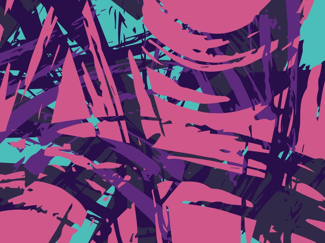 Abstract painting with pink and blue colors vector