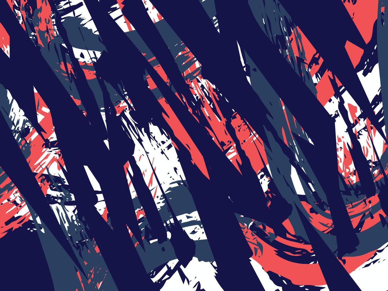 Abstract painting with red, blue and white stripes vector
