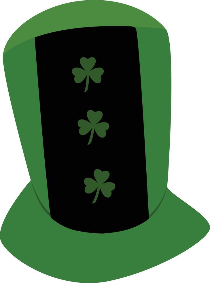 Green Hat Saint Patricks Day Illustration with Flat Design. vector