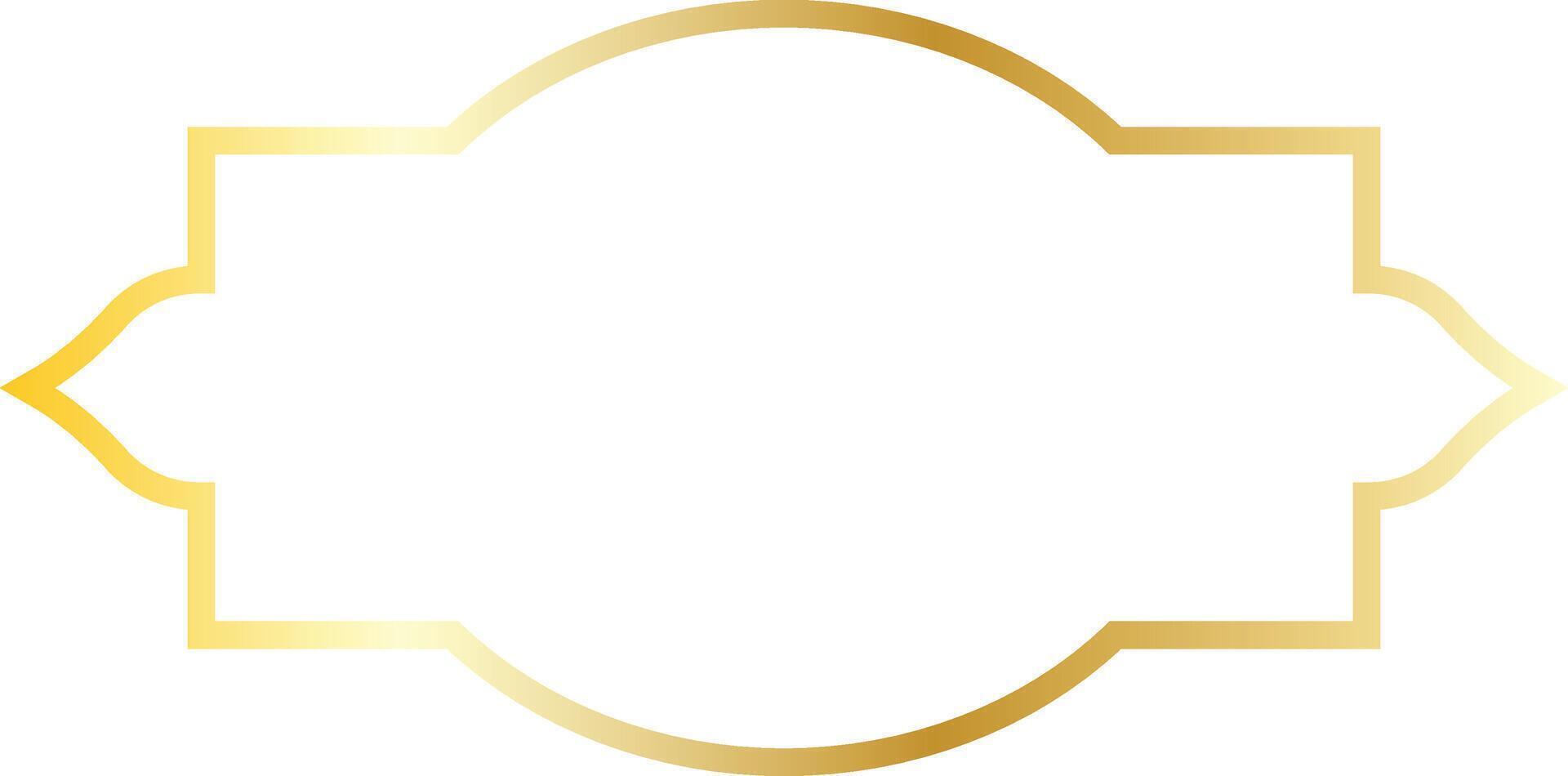 Islamic Gold Frame on White Background vector