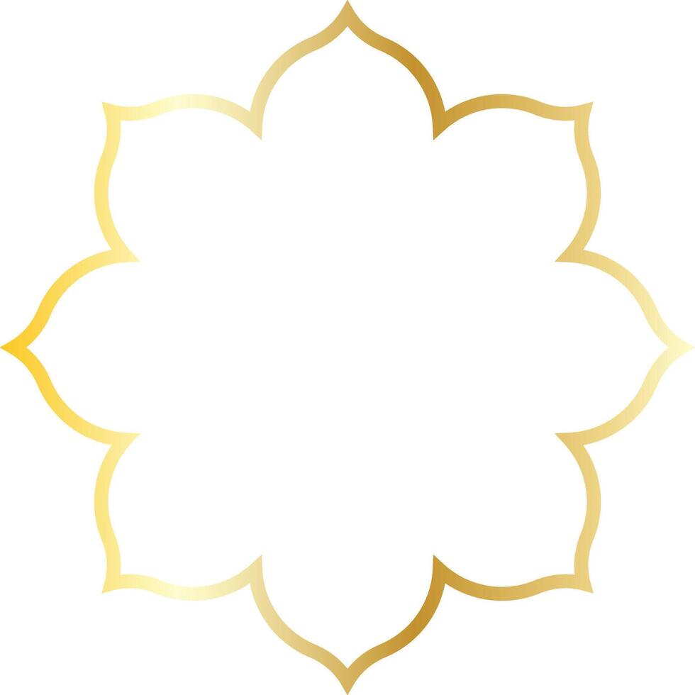 Islamic Gold Frame with Geometric Design Style. vector
