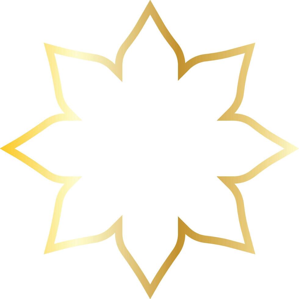 Islamic Gold Frame Isolated on White Background. vector