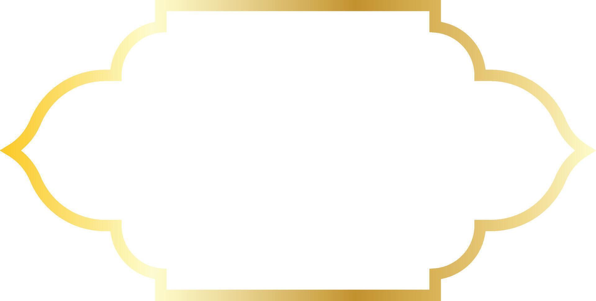 Islamic Gold Frame on White Background. vector