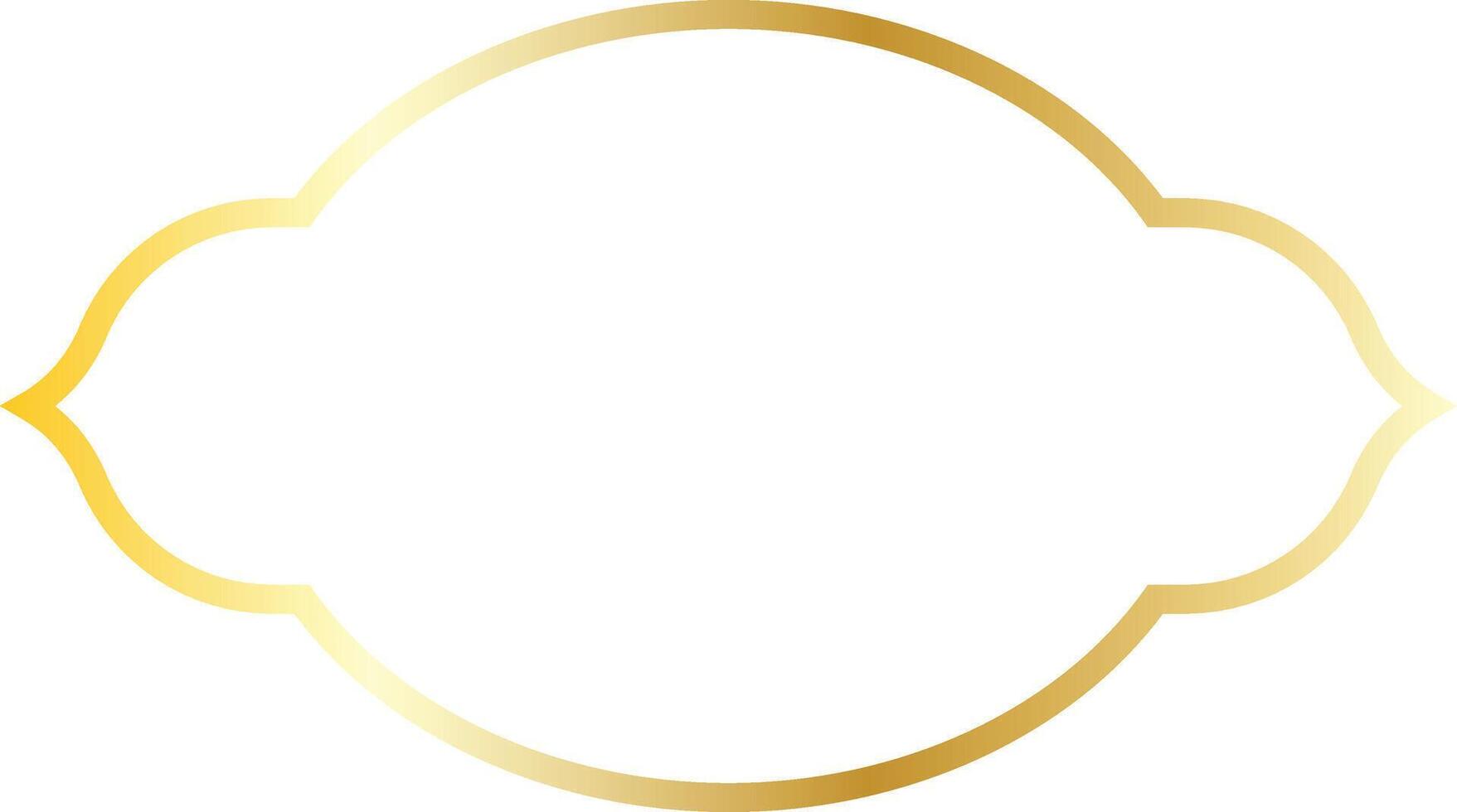 Islamic Gold Frame in Geometric Design. vector
