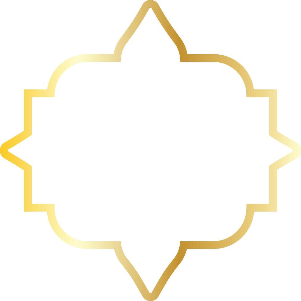 Islamic Gold Frame in Geometric Design vector