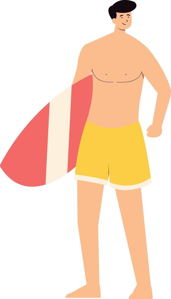 Illustration of People Activities on the Beach with Cartoon Style. vector