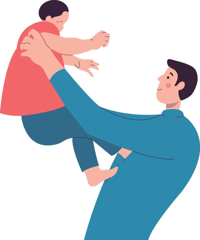 Happy Father's Day Character with Flat Design vector