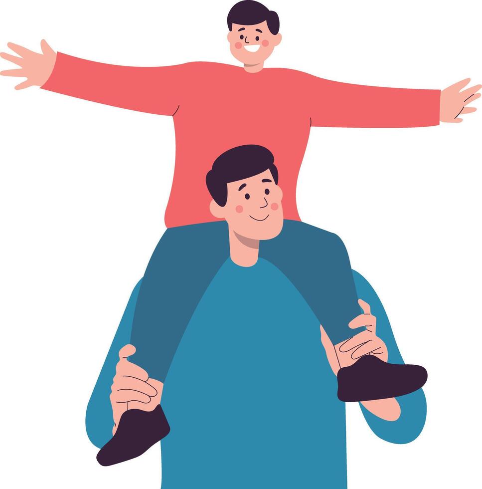 Happy Father's Day Character in Flat Design. vector