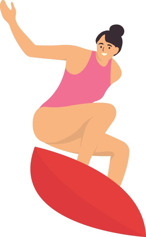 Surfing People Activity Character in Cartoon Design vector