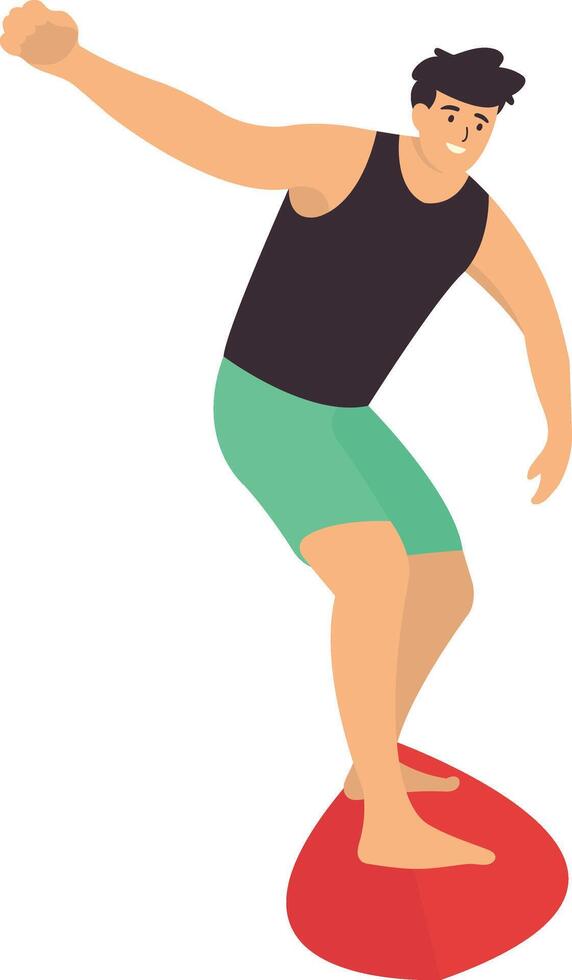 Surfing People Activity Character on White Background vector