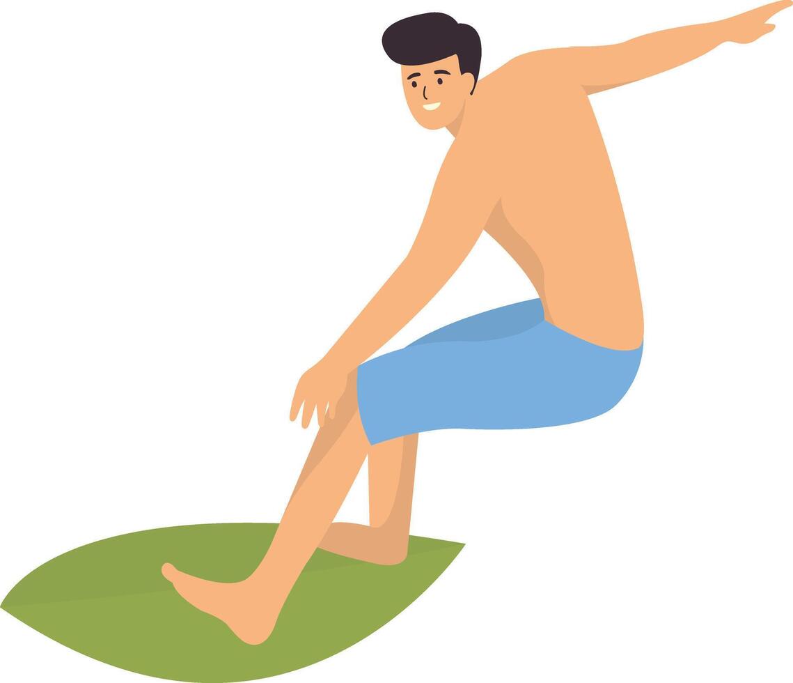 Surfing People Activity Character vector