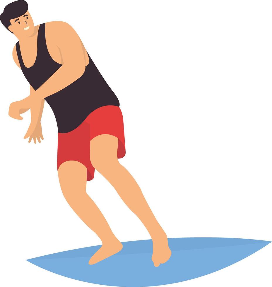 Surfing People Activity Character in Flat Design. vector