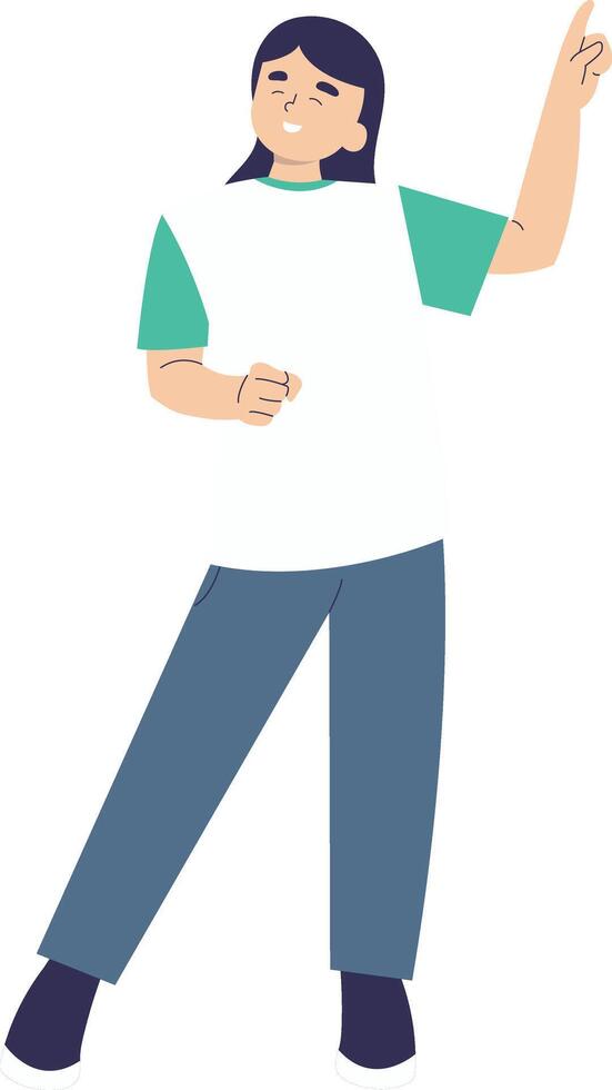 Cute Children Character on White Background. vector