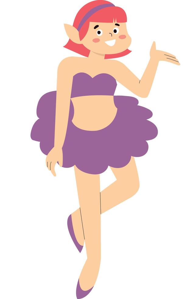 Little Girl Fairy Isolated on White Background vector