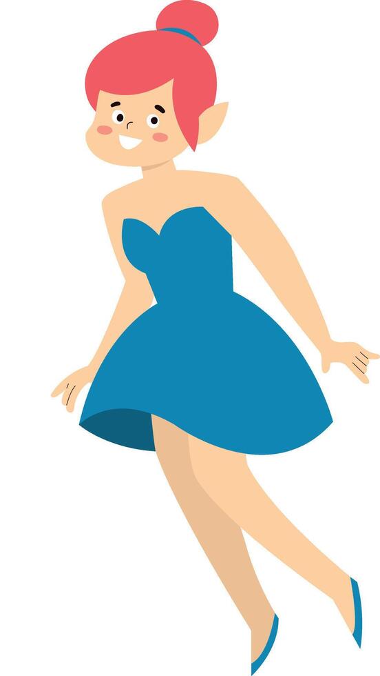Little Girl Fairy in Flat Design vector