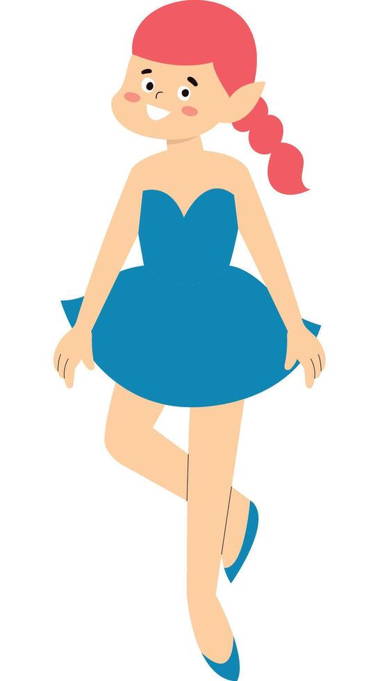 Little Girl Fairy with Flat Design vector