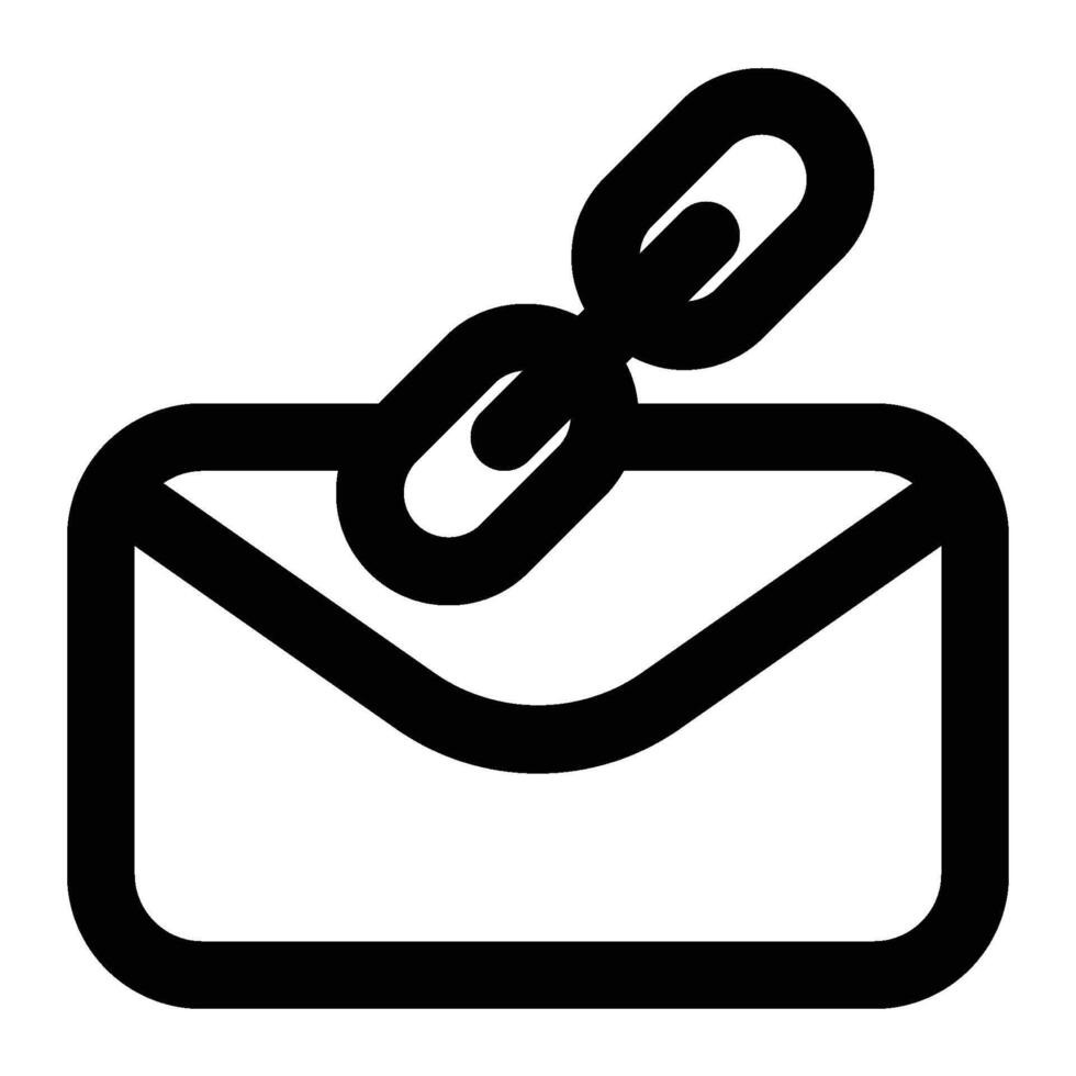Email Link Outline Icon vector