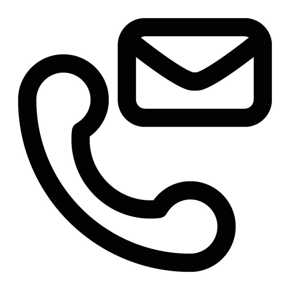 Email Calling Outline Icon vector