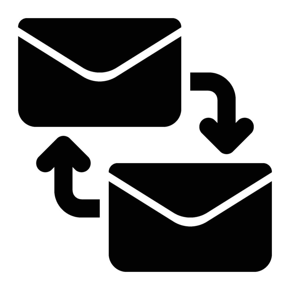 Follow Up Email, Autoresponder Glyph Solid Icon vector