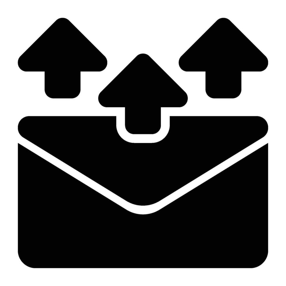Bulk Mail, Mass Emailing Glyph Solid Icon vector