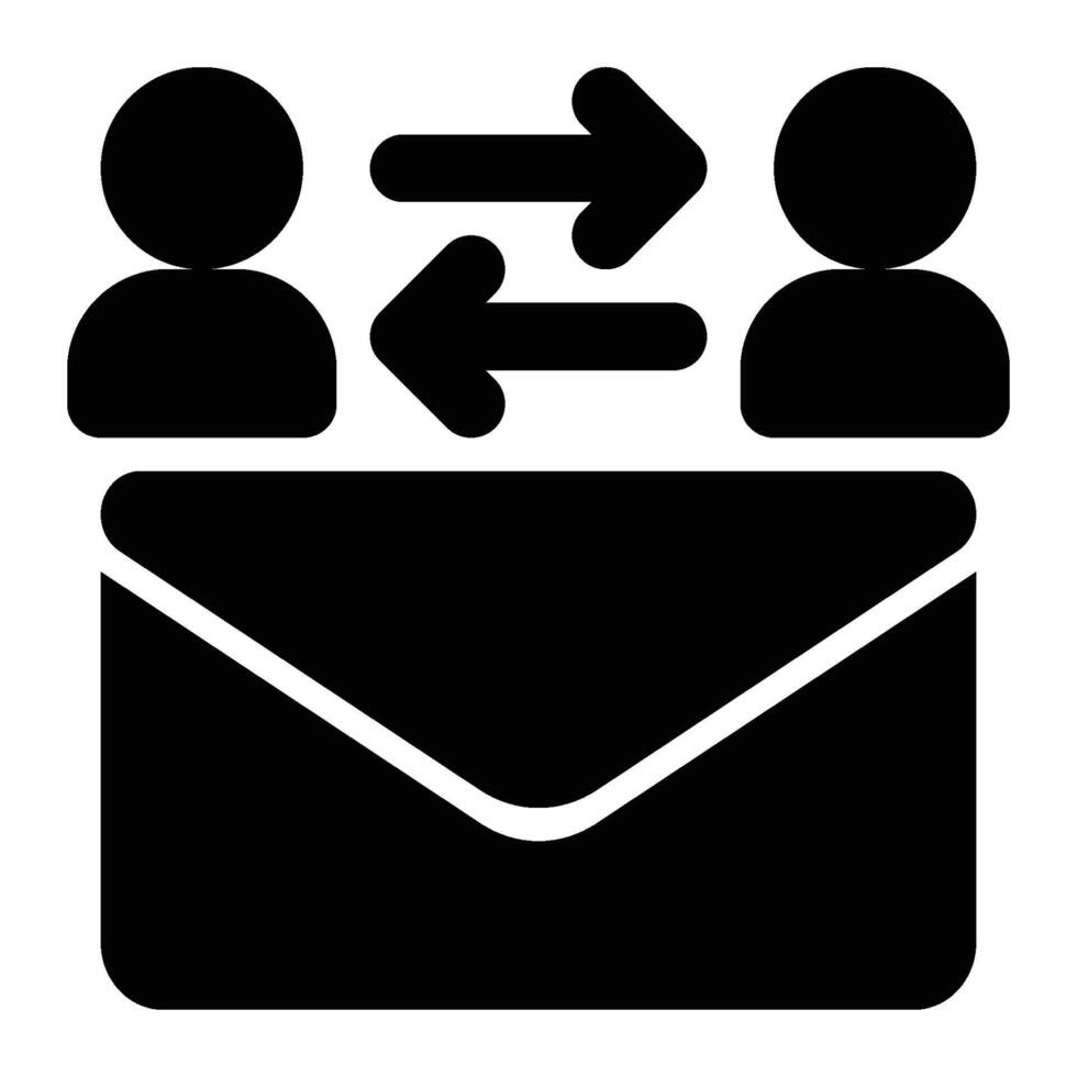 Customer Engagement, Email Interaction Glyph Solid Icon vector