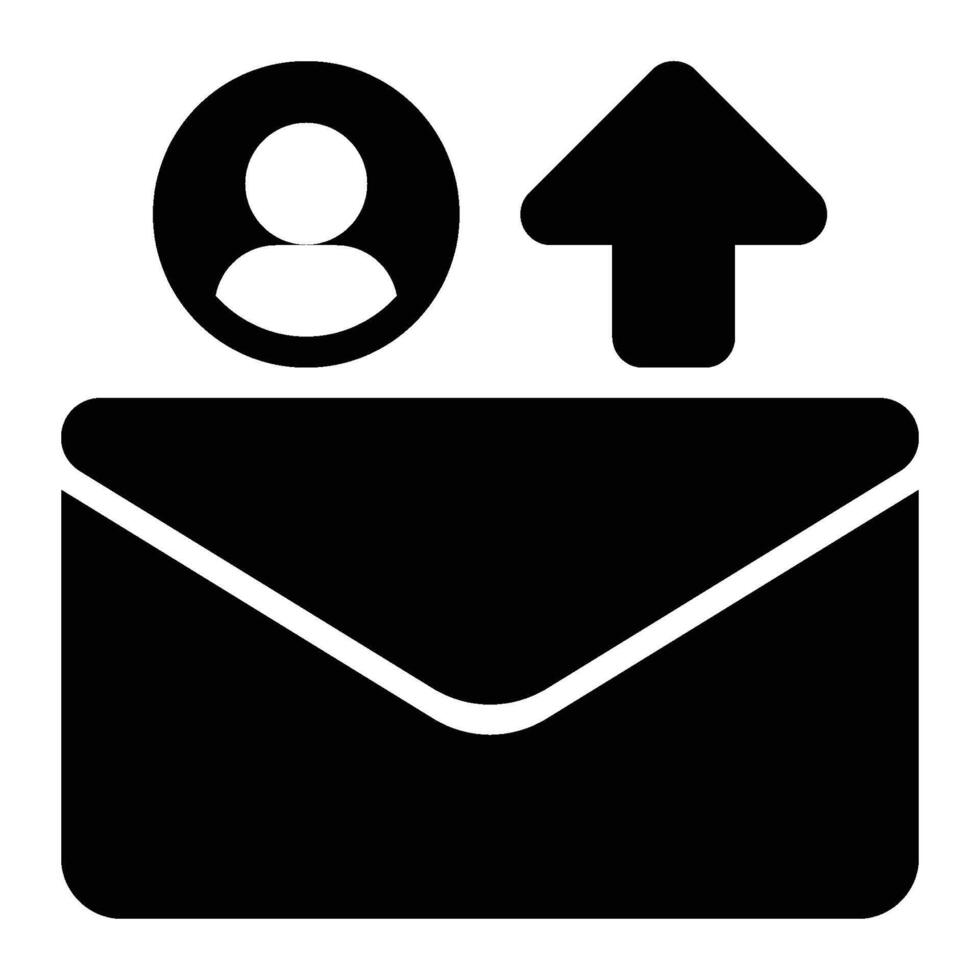 Email Sender, Mailing Service Glyph Solid Icon vector