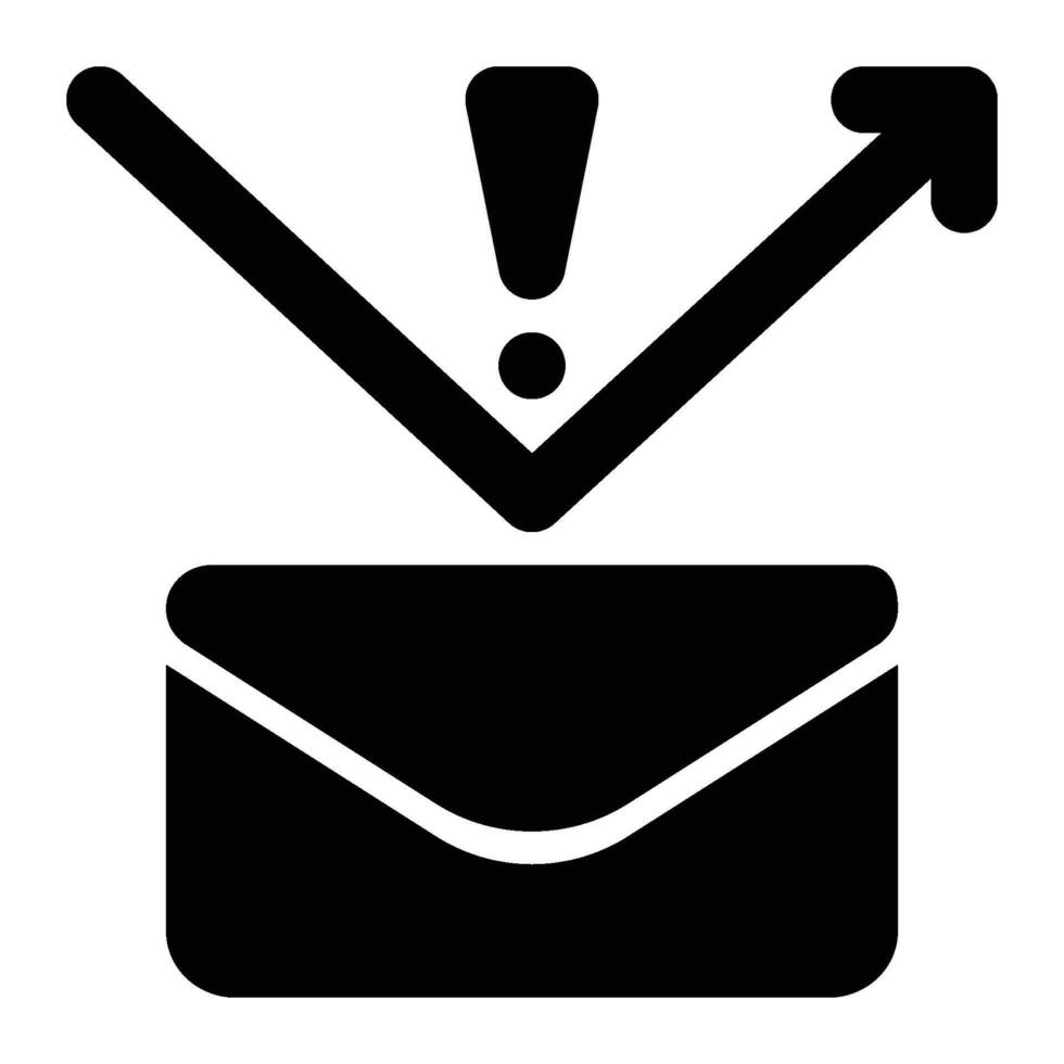 Email Bounce Glyph Solid Icon vector